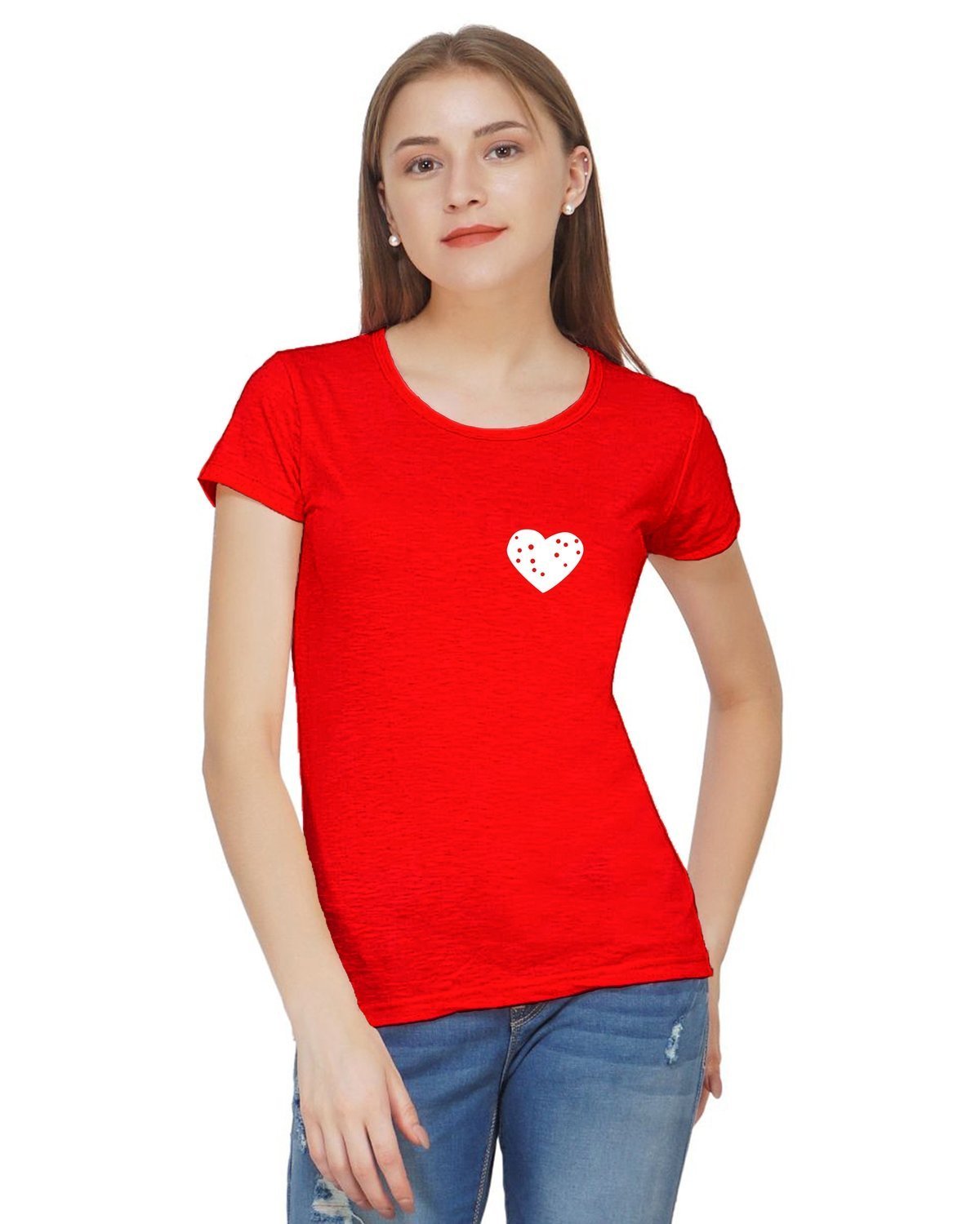 Cute Little Heart Printed T-shirt for Women