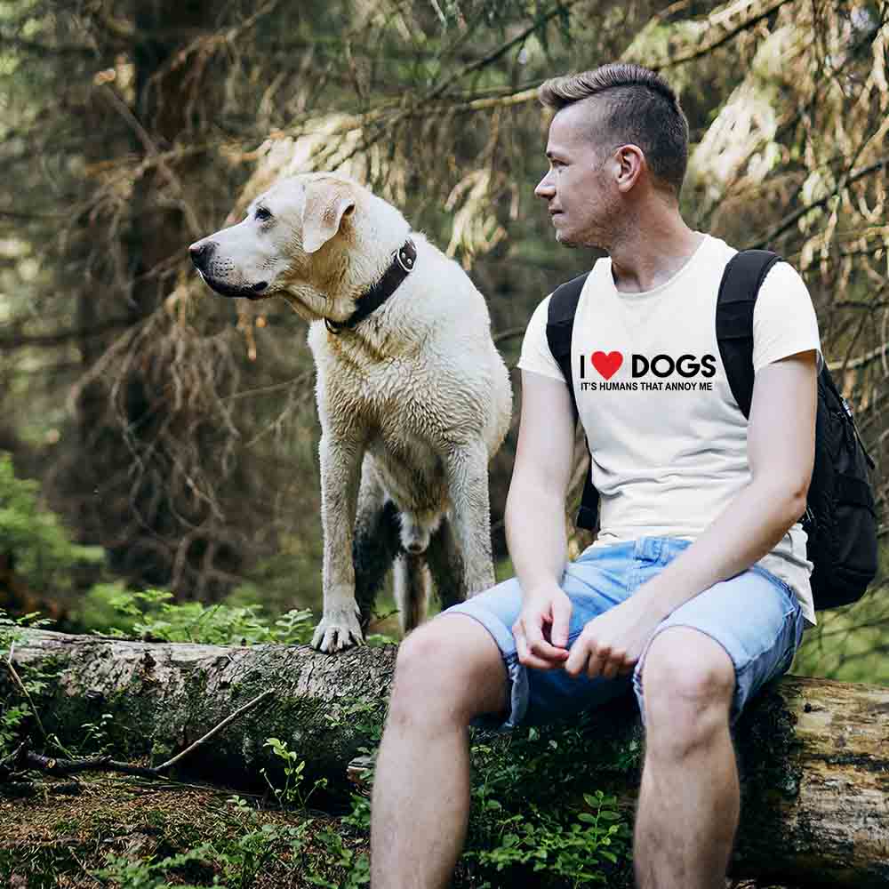 i love dogs men white