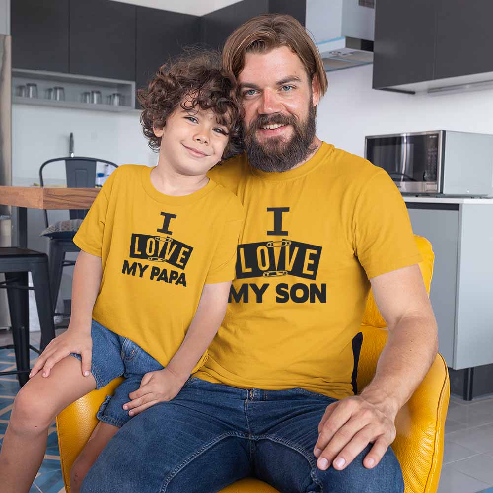dad and son matching tshirts for dad and son Father SOn Mustard
