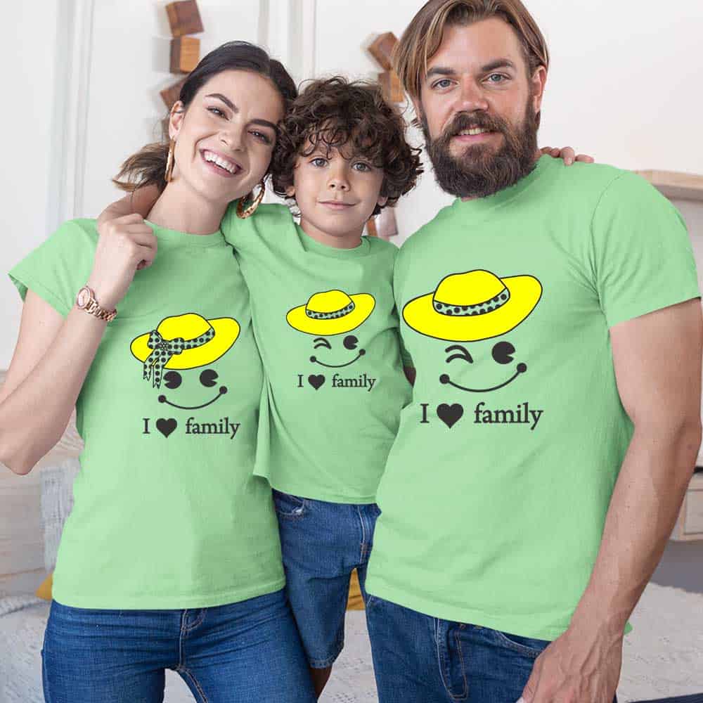 i love family matching tshirts green cotton together family fun outfits for photoshoots