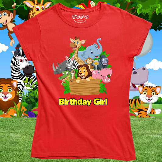 jungle theme kid Girl red