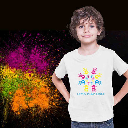 let's play holi round hand white boy