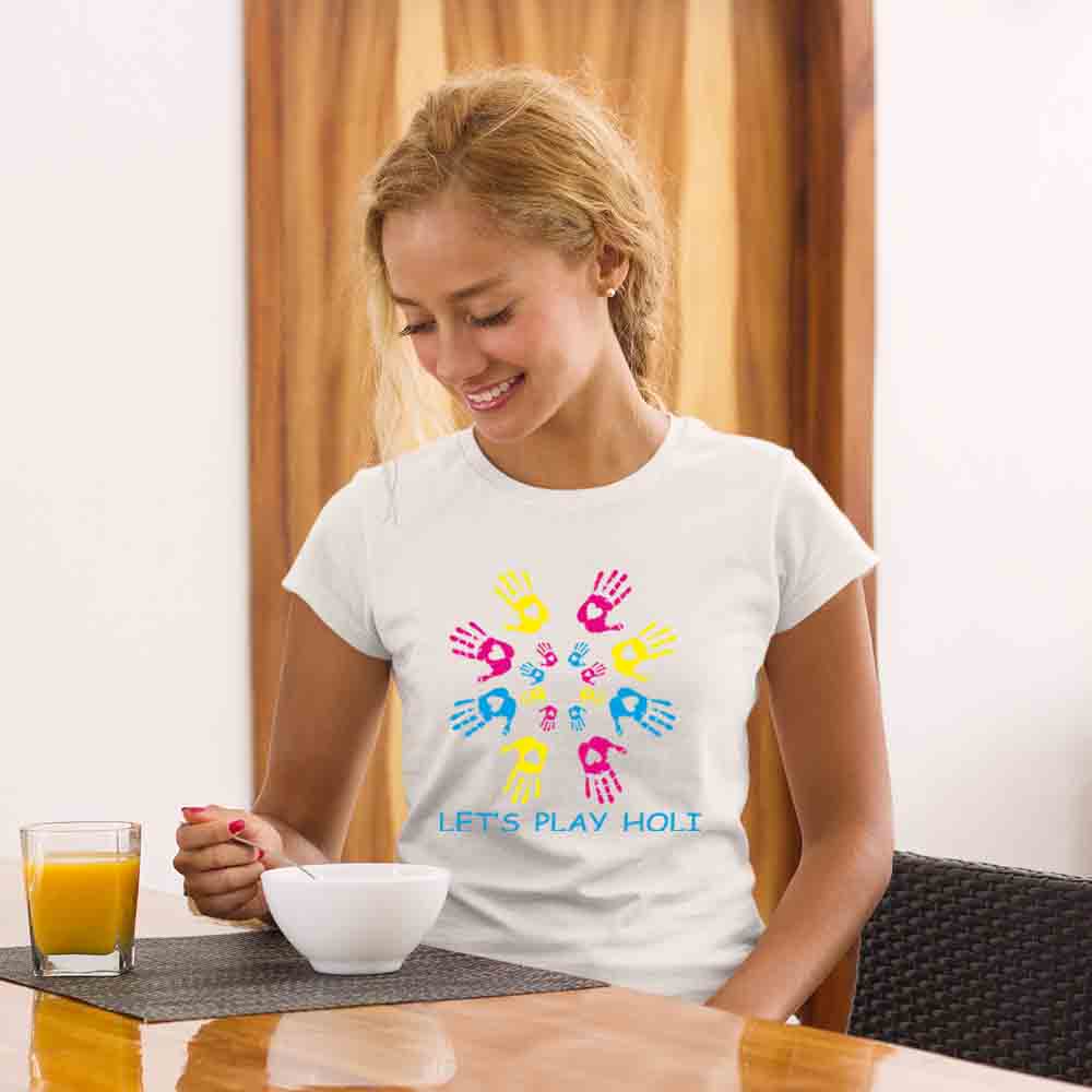 let's play holi round hand white women