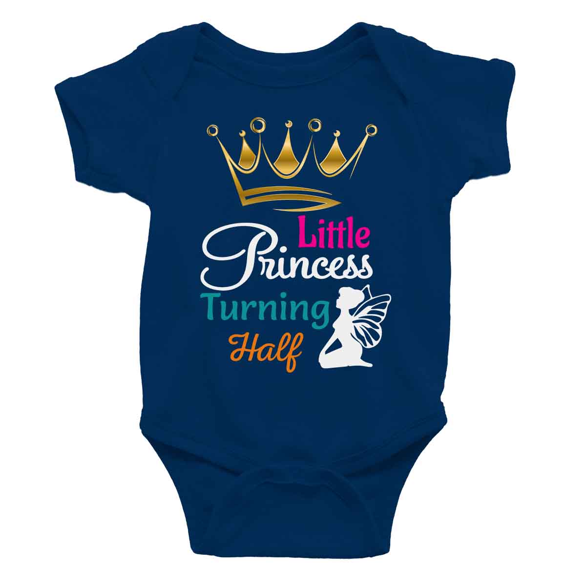 little Princess turning half rompers Navy