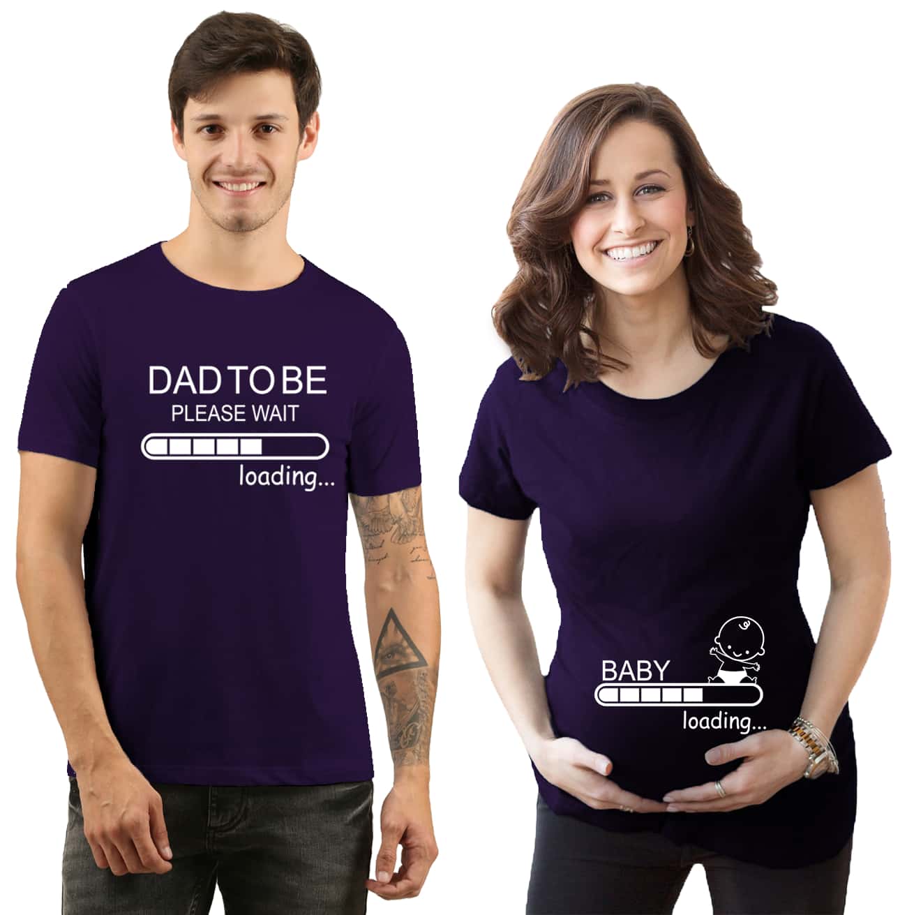 Baby Loading Pregnancy Announcement TShirts Online navy