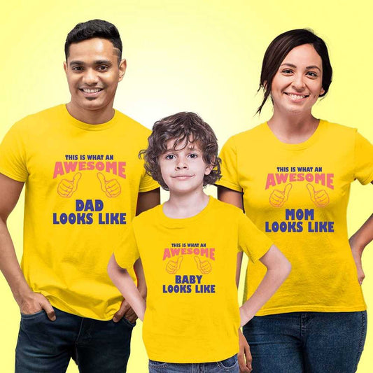 Awesome Mom Dad Baby Look Like Family T-Shirts Set of 3