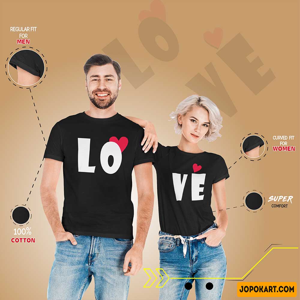 love couple tshirts cotton twin t shirt for couple cute couple tshirt couple dresses online  black