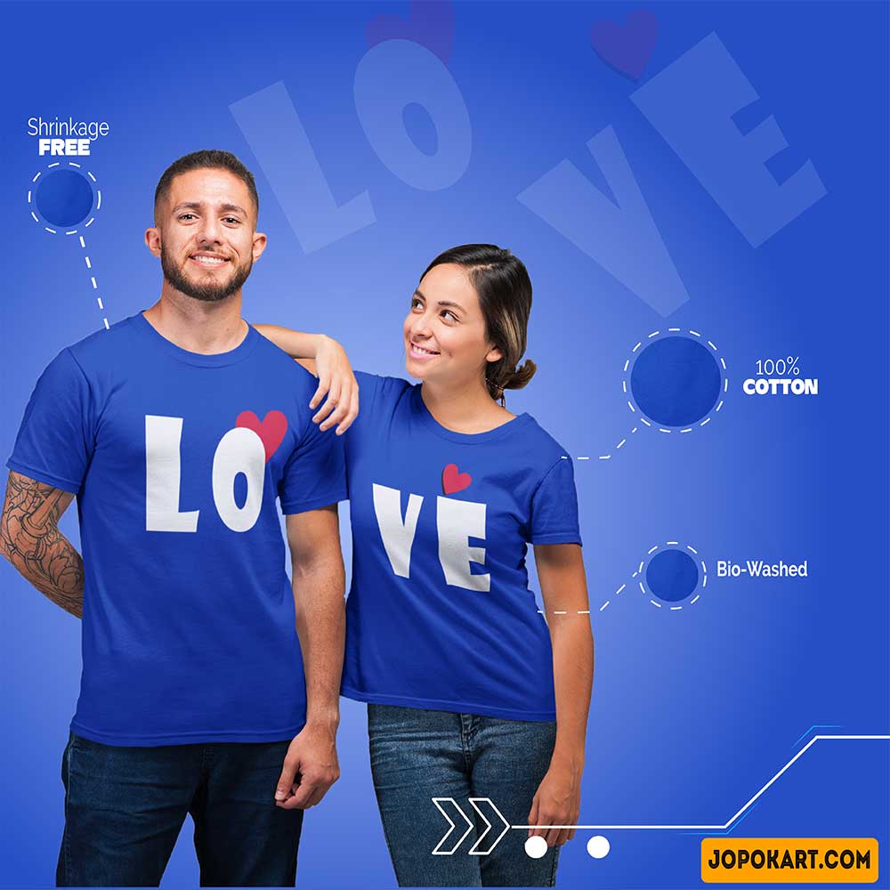 love couple tshirts cotton couples matching shirts same t shirt for couples couples tops royal blue