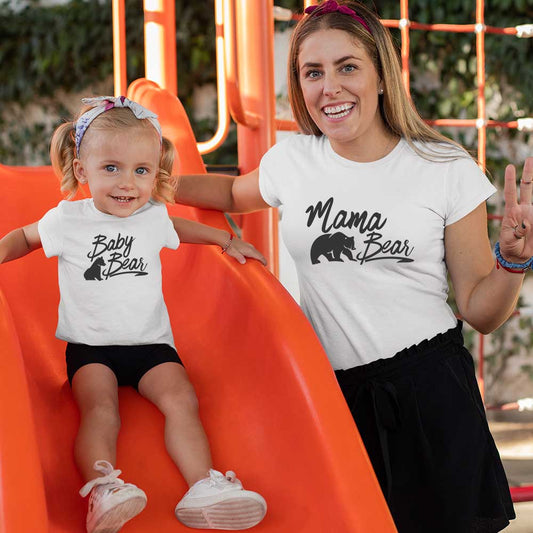 mama baby bear white