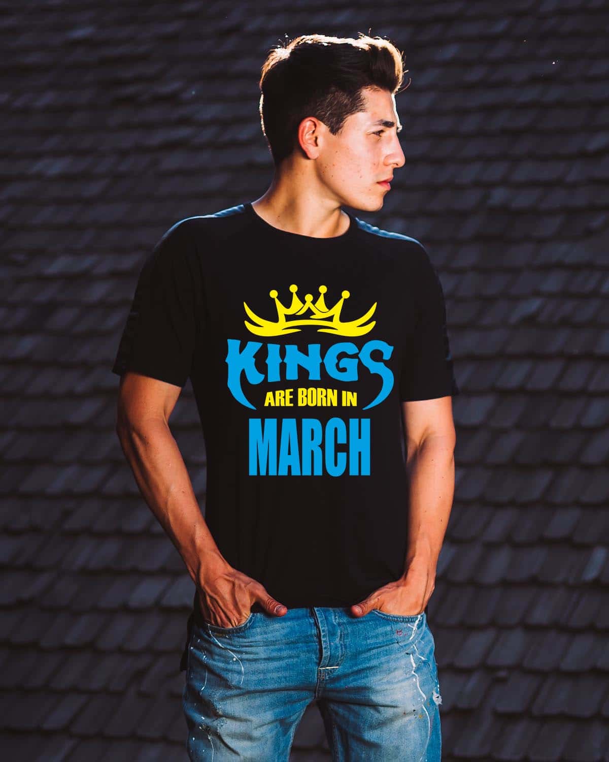 March born month personalised tshirts king