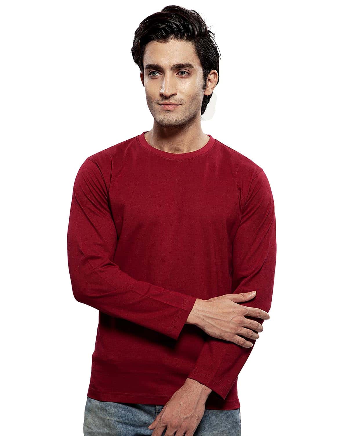 Maroon Plain Tshirt for Men and Women Full Sleeve Jopokart