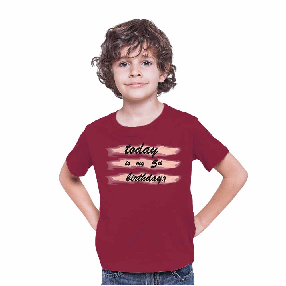 Today 5th Birthday Theme Kids T-shirt