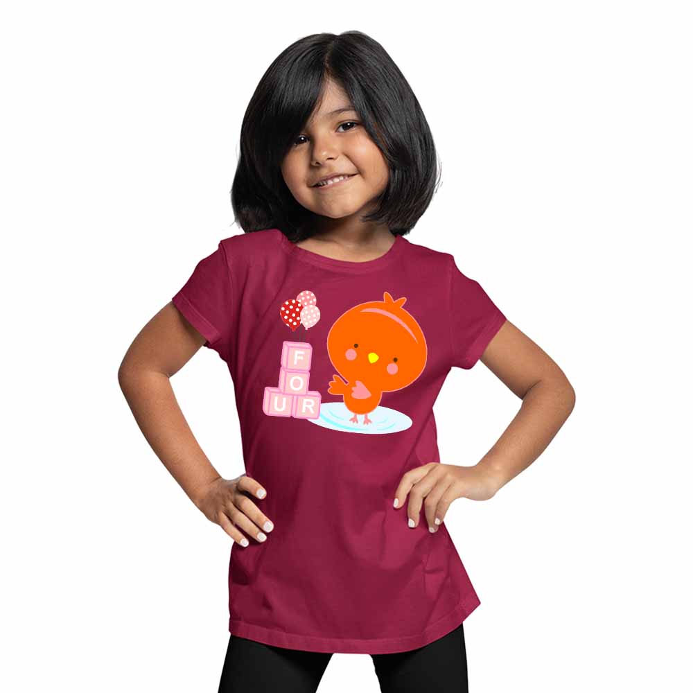 Duck designed 4rd Birthday Theme Kids T-shirt