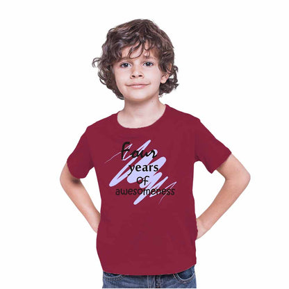 Printed designed 4rd Birthday Theme Kids T-shirt
