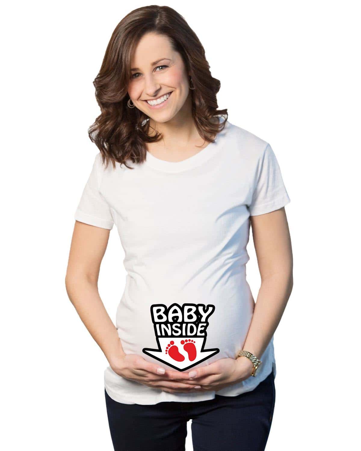 Cute Baby hidden inside Printed Maternity T-Shirts
