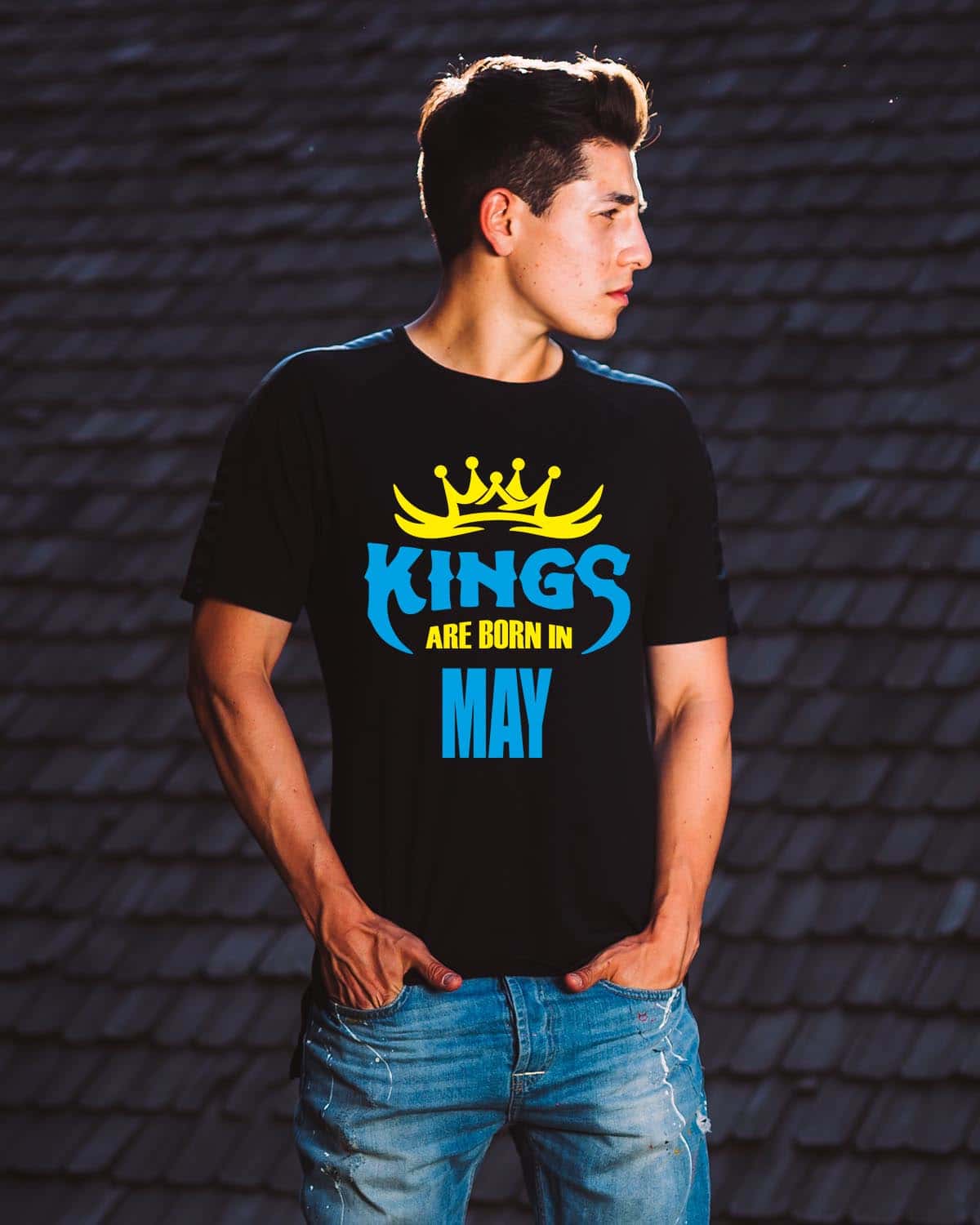 May born month personalised tshirts king