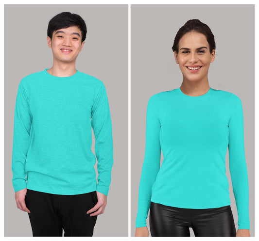 men & women Collage Full Sleeve Aqua Blue