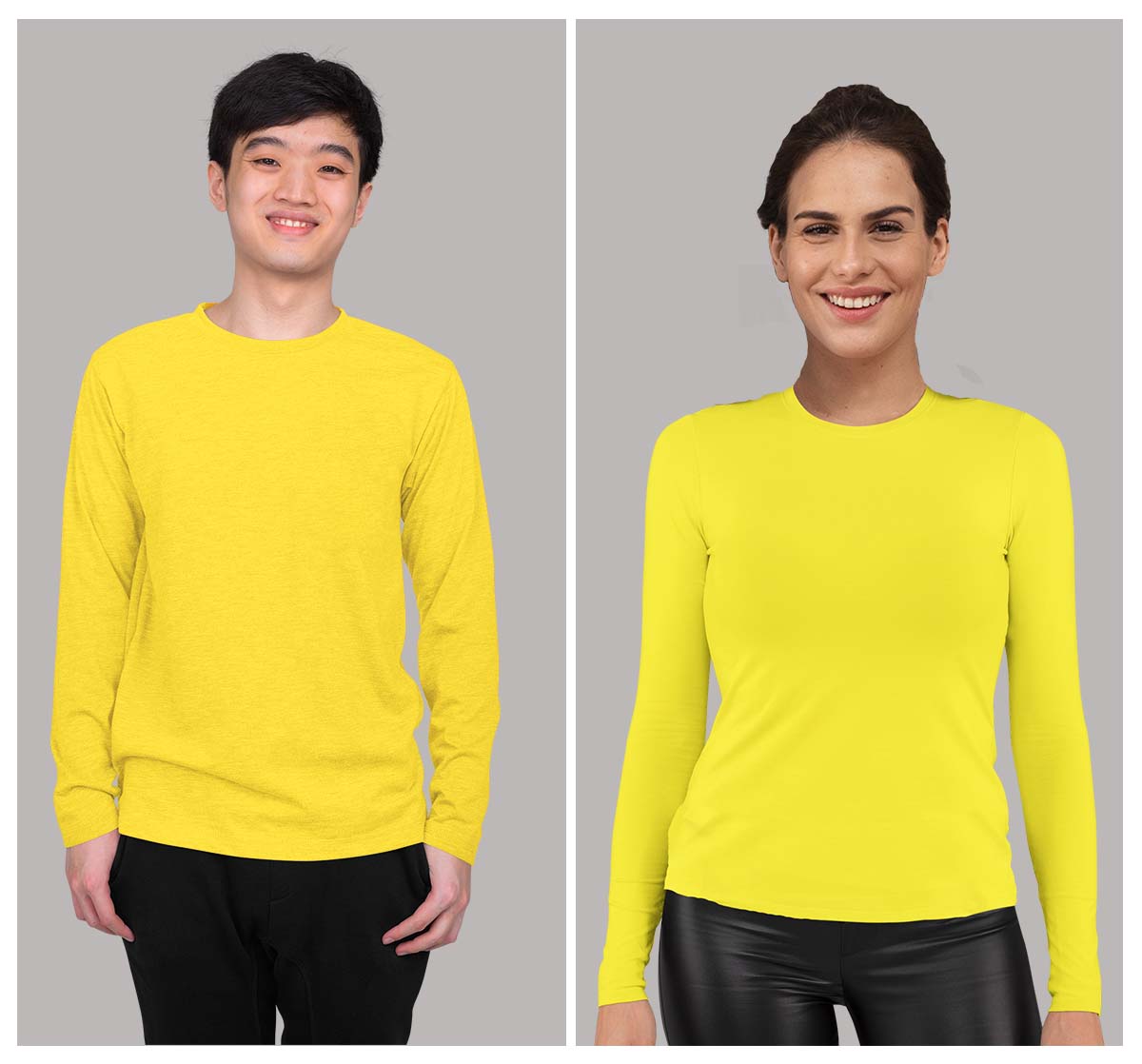yellow full sleeves t shirt for womens