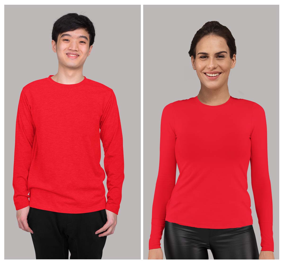 men & women Collage Full Sleeve red