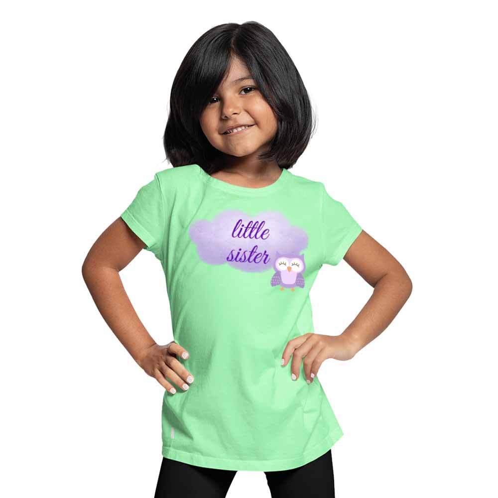 Lil sis Owl design Multicolor T-shirt/Romper
