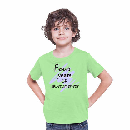 Printed designed 4rd Birthday Theme Kids T-shirt