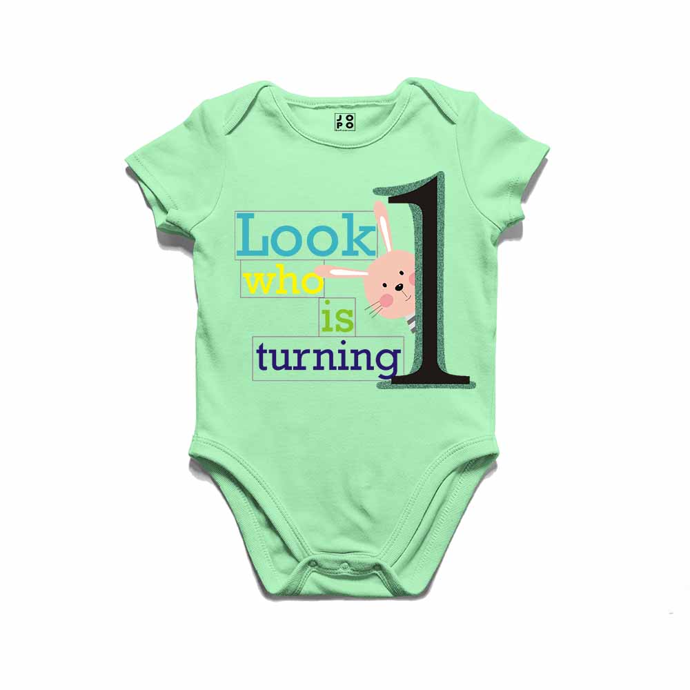 Look Who is Turning 1 Printed Design T-shirt/Romper