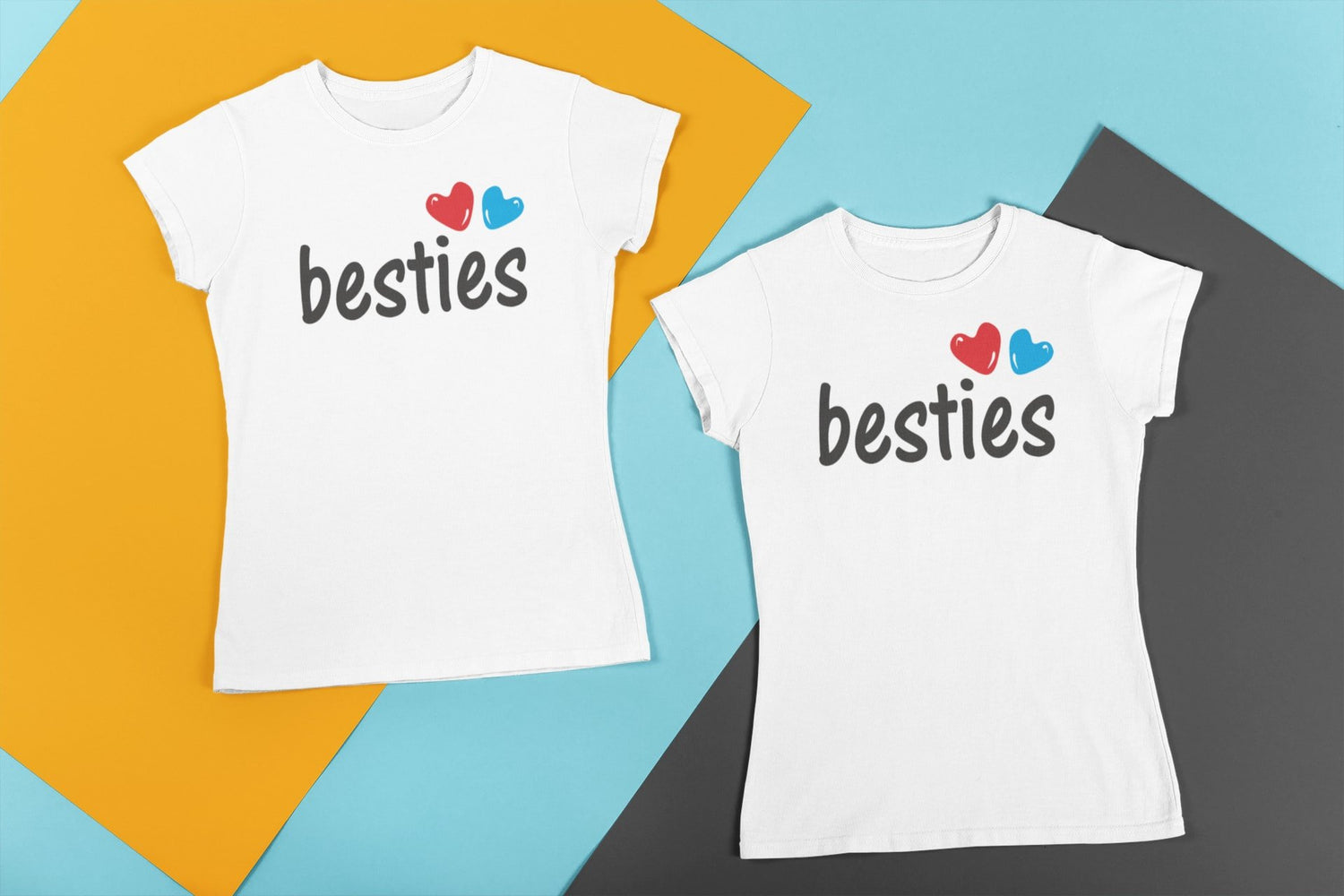 Besties Friends Matching T-shirts for Women white