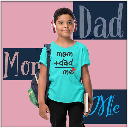 mom dad me aqua blue