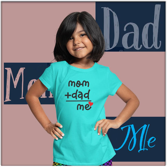mom dad me girl aqua blue