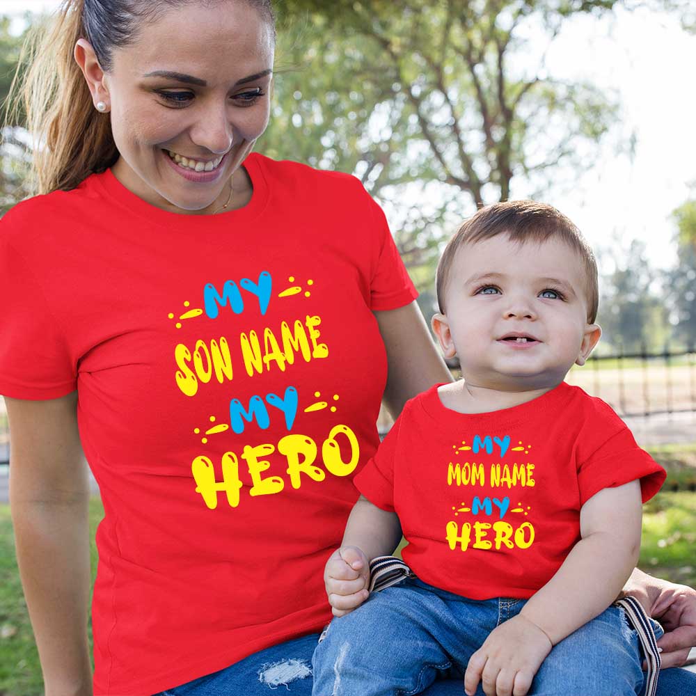 mom son hero add name red