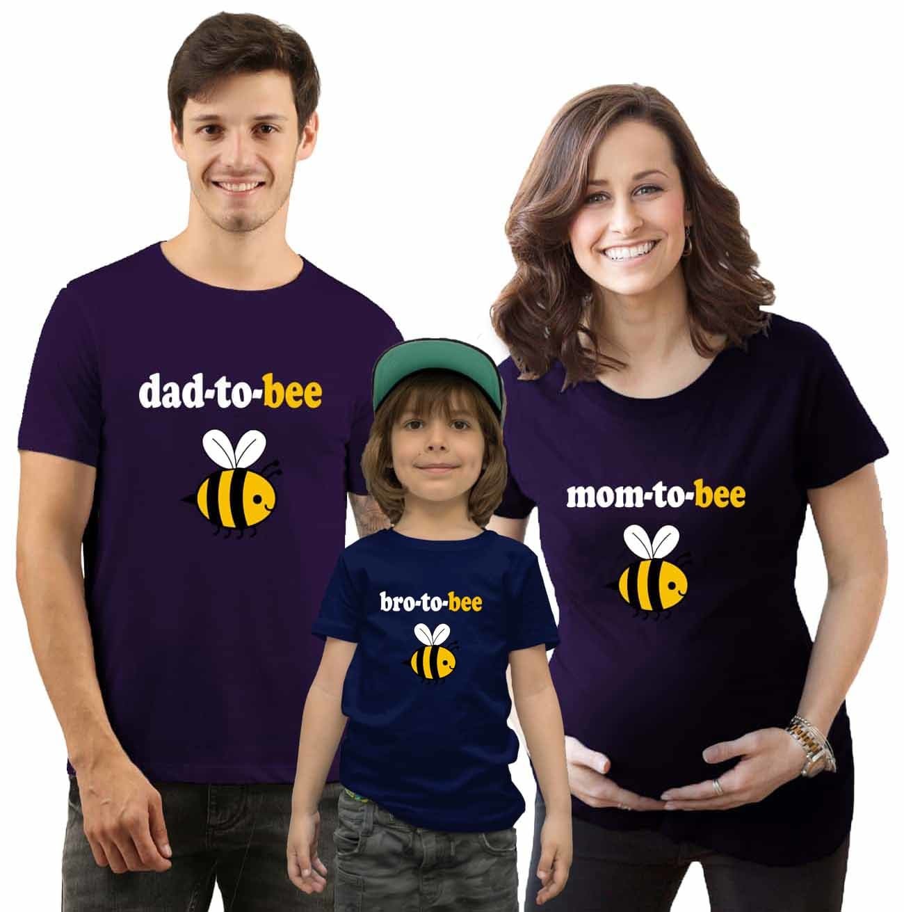 mom to bee dad bro parents to bee second pregnancy family tshirts matching new trend navy