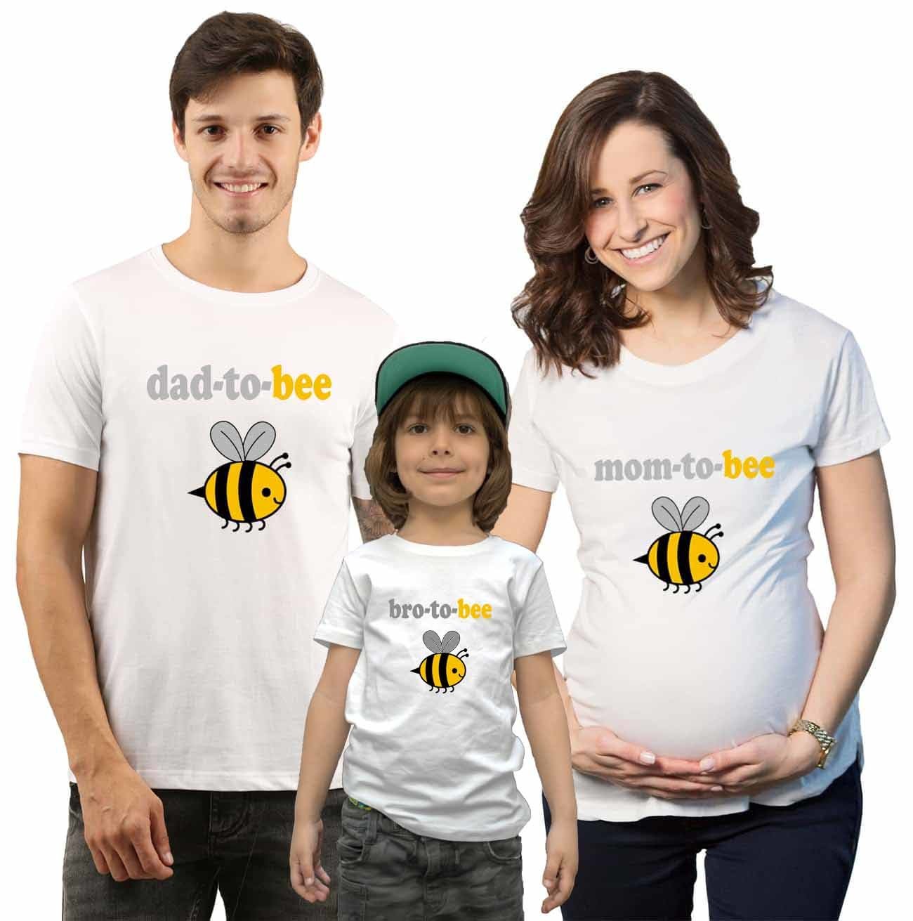 mom to bee dad bro parents to bee second pregnancy family tshirts matching new trend white
