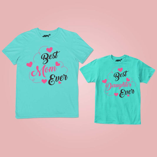 mothers day - bbest mom ever dau ever aqua blue