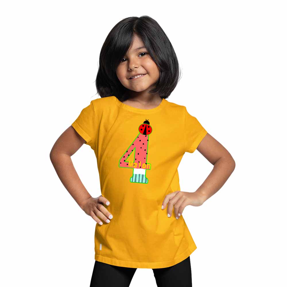 Watermelon designed 4rd Birthday Theme Kids T-shirt