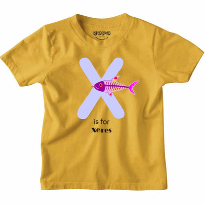 Kid's Alphabet 'X for Xeres' name Multicolor T-shirt/Romper