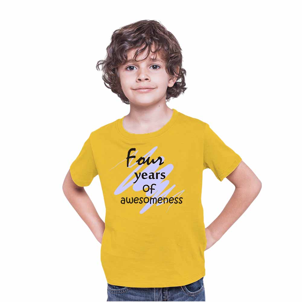 Printed designed 4rd Birthday Theme Kids T-shirt