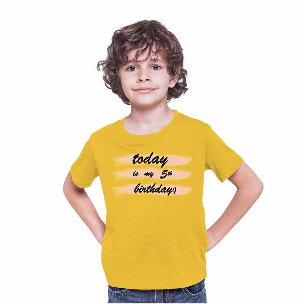 Today 5th Birthday Theme Kids T-shirt
