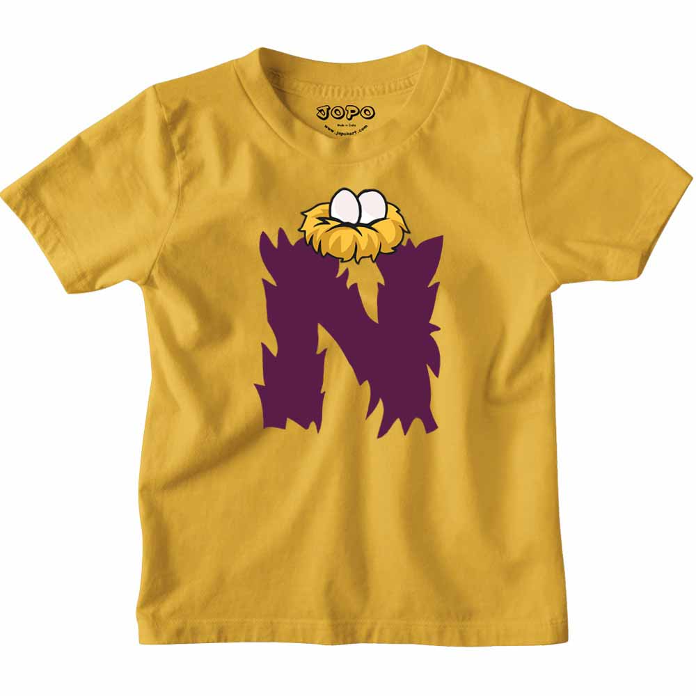 Kid's Alphabet N Nest Design Multicolor T-shirt/Romper