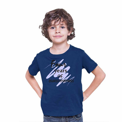 Printed designed 4rd Birthday Theme Kids T-shirt