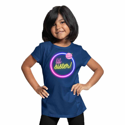 Lil Sister Saturn Design Multicolor T-shirt/Romper