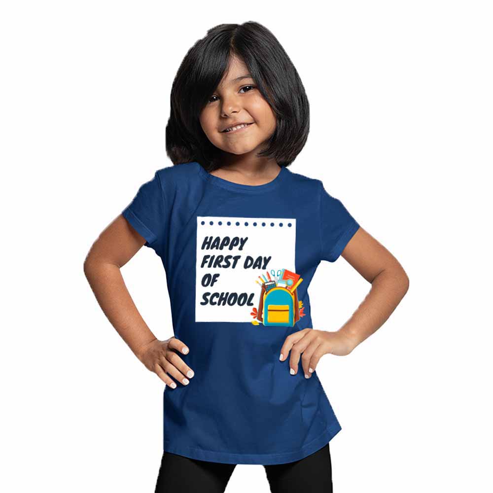 Pre-school Theme Happy First Day School T-Shirt For Kids