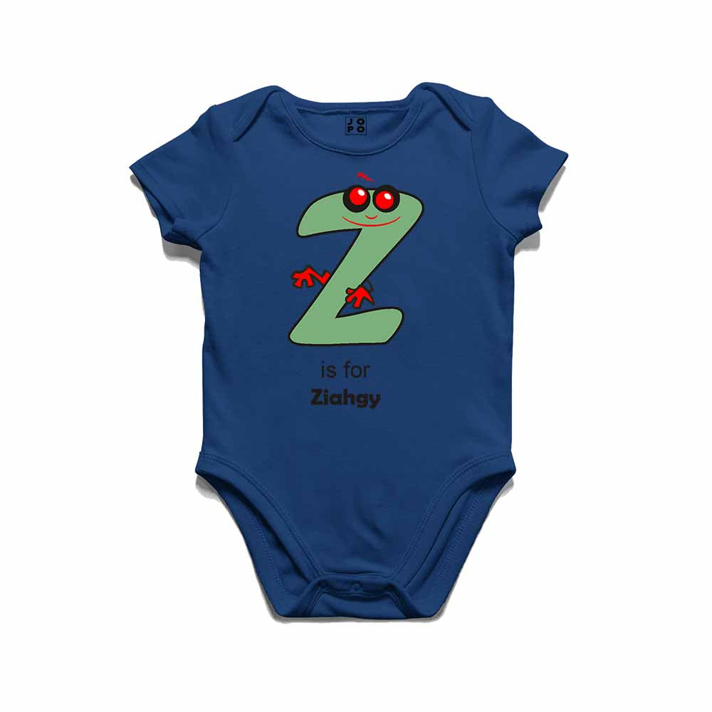 Kid's Alphabet 'Z for Ziahgy' name Multicolor T-shirt/Romper
