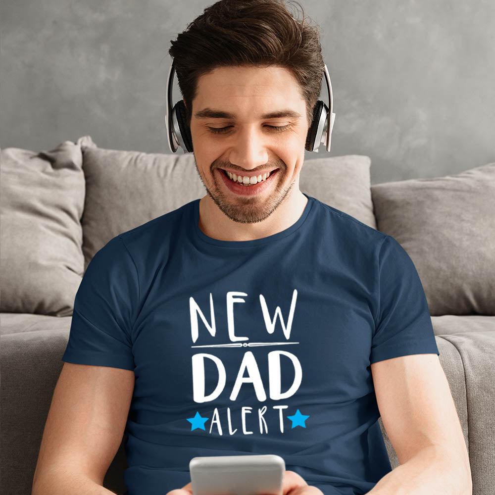jopo New dad alert men tshirt celebration mode Navy Blue