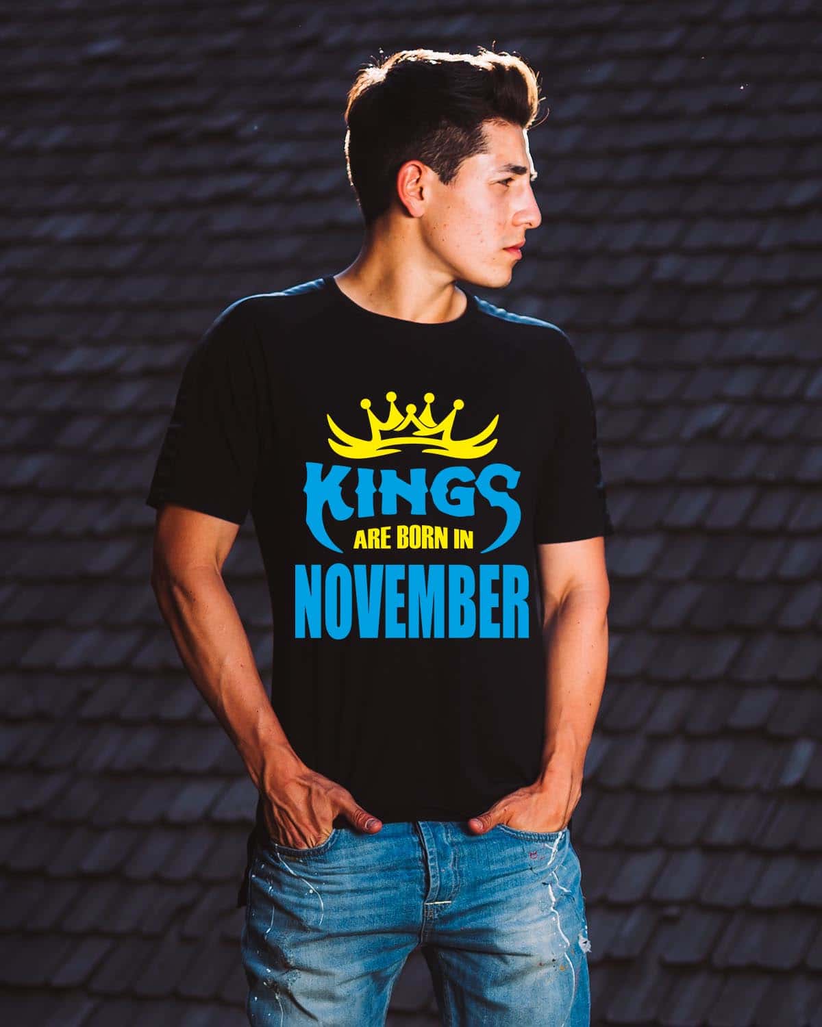 November born month personalised tshirts king