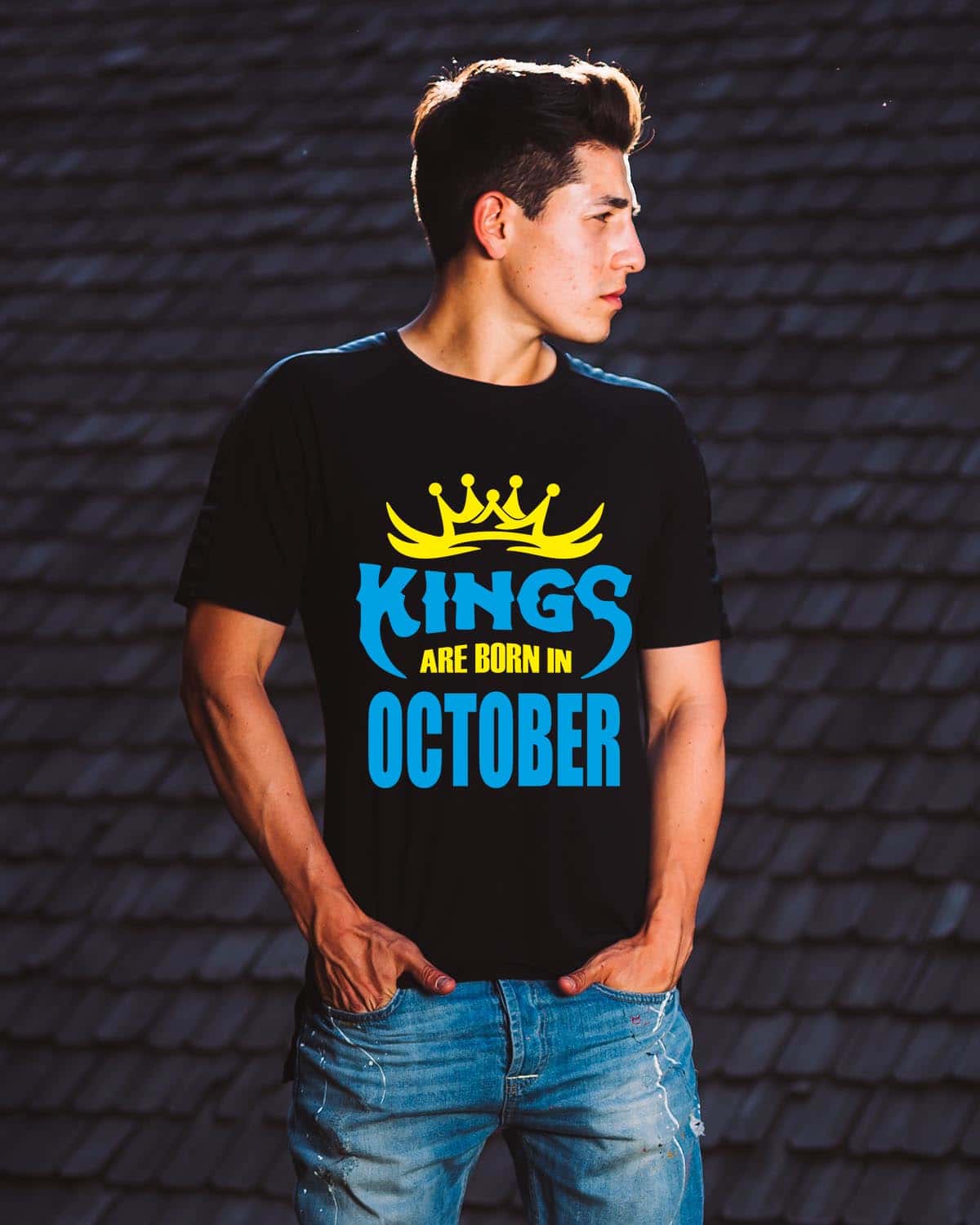 October born month personalised tshirts king