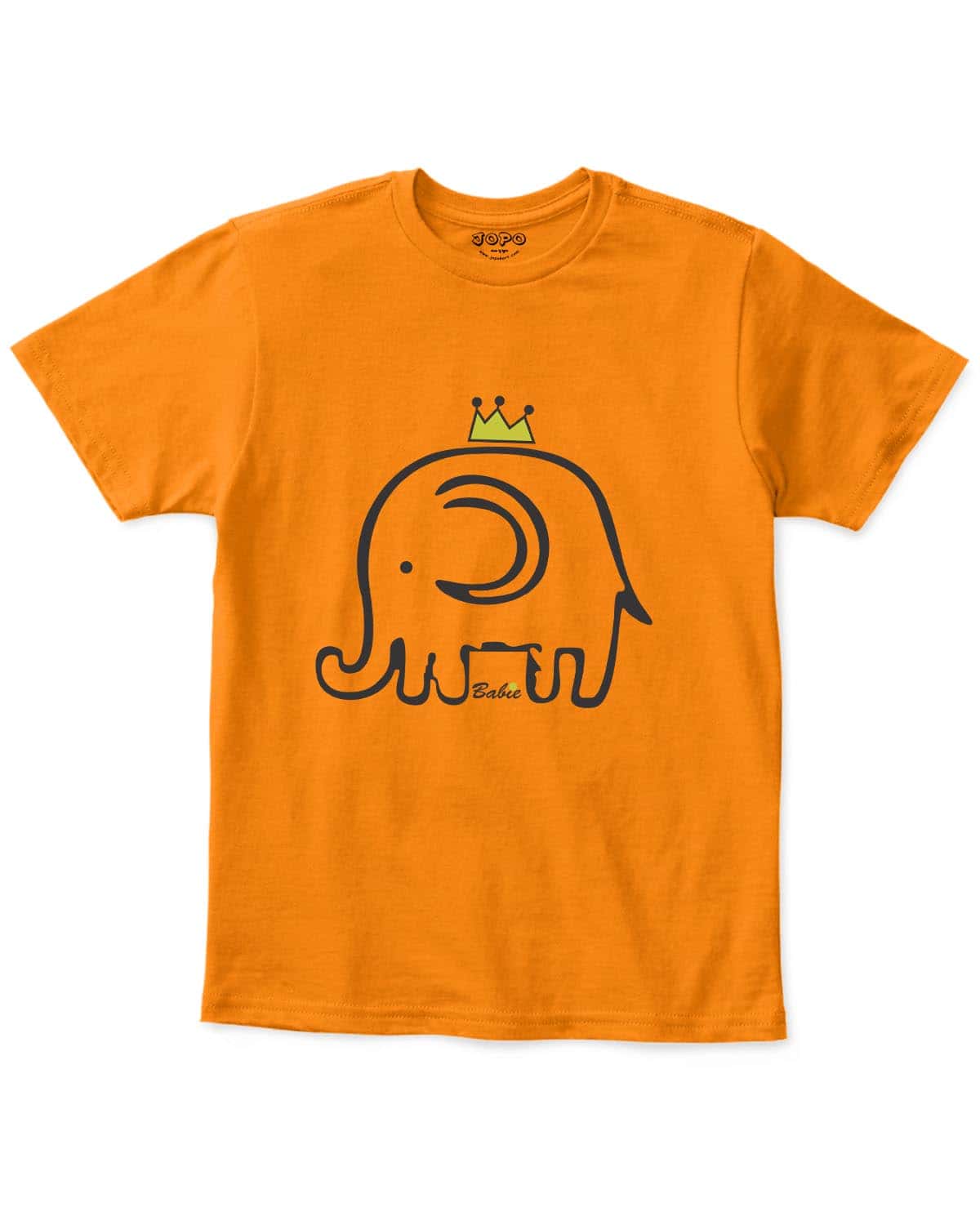 Baby Elephant Printed Kids T-Shirts orange