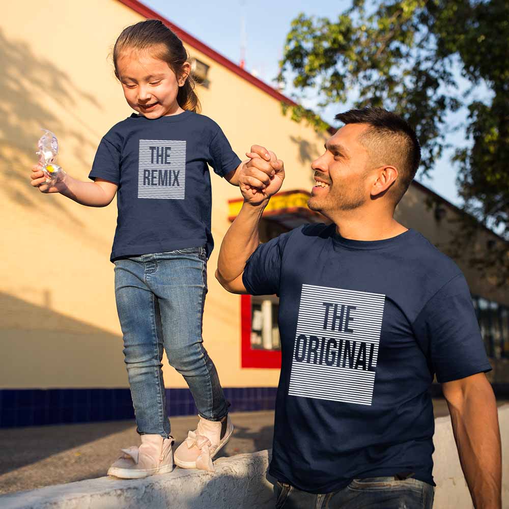 cotton father t shirt daughter father and daughter t shirts  navy