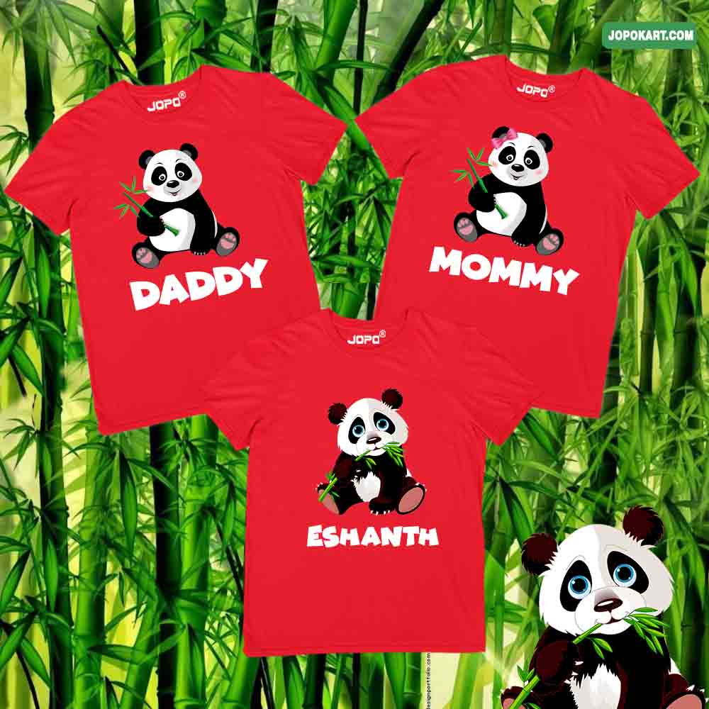 panda family red