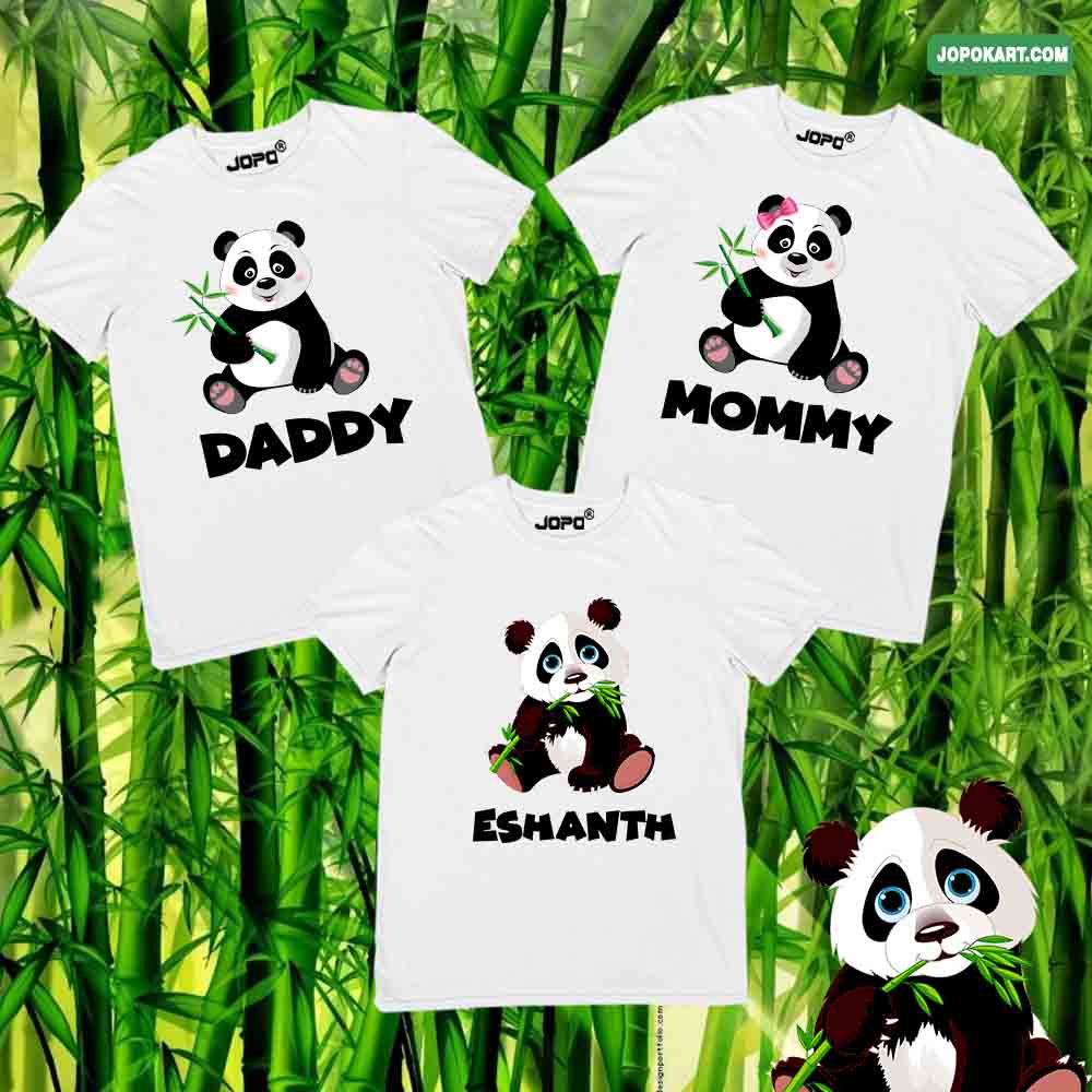 panda family white