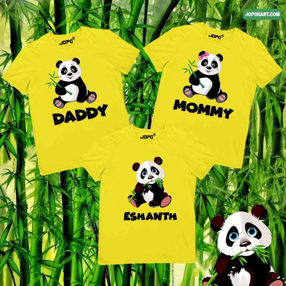 panda family yellow